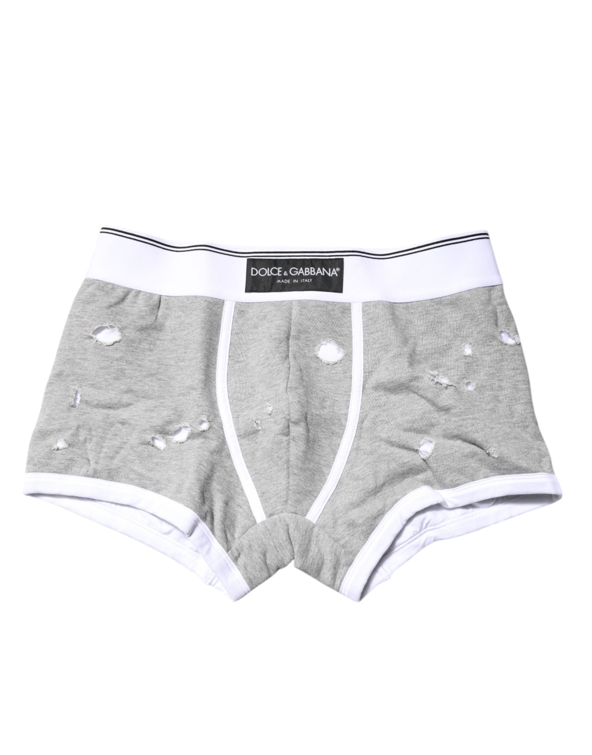 Boxer classique en coton stretch gris Dolce &amp; Gabbana