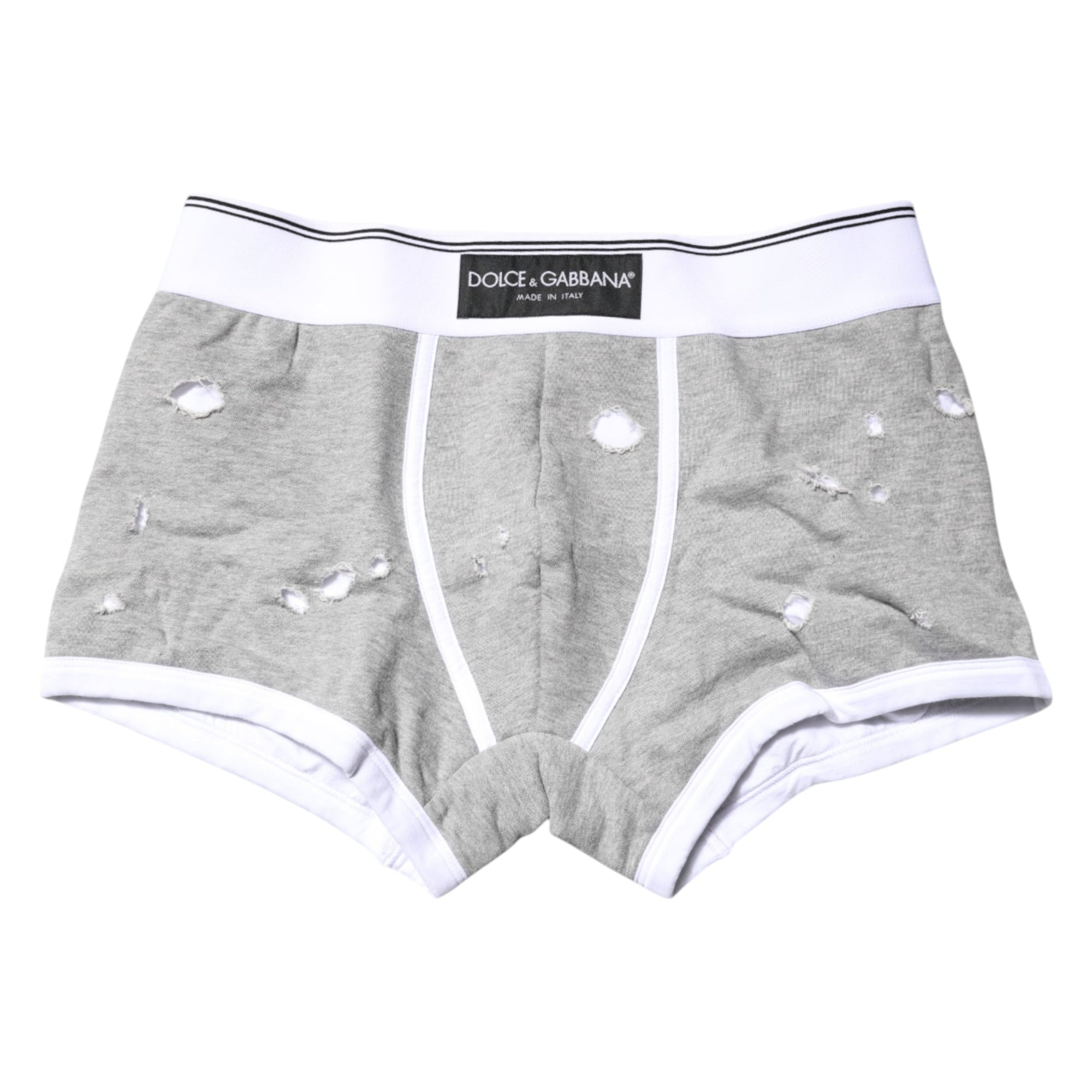 Boxer classique en coton stretch gris Dolce &amp; Gabbana