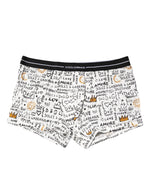 Boxer classique en coton imprimé blanc Dolce &amp; Gabbana