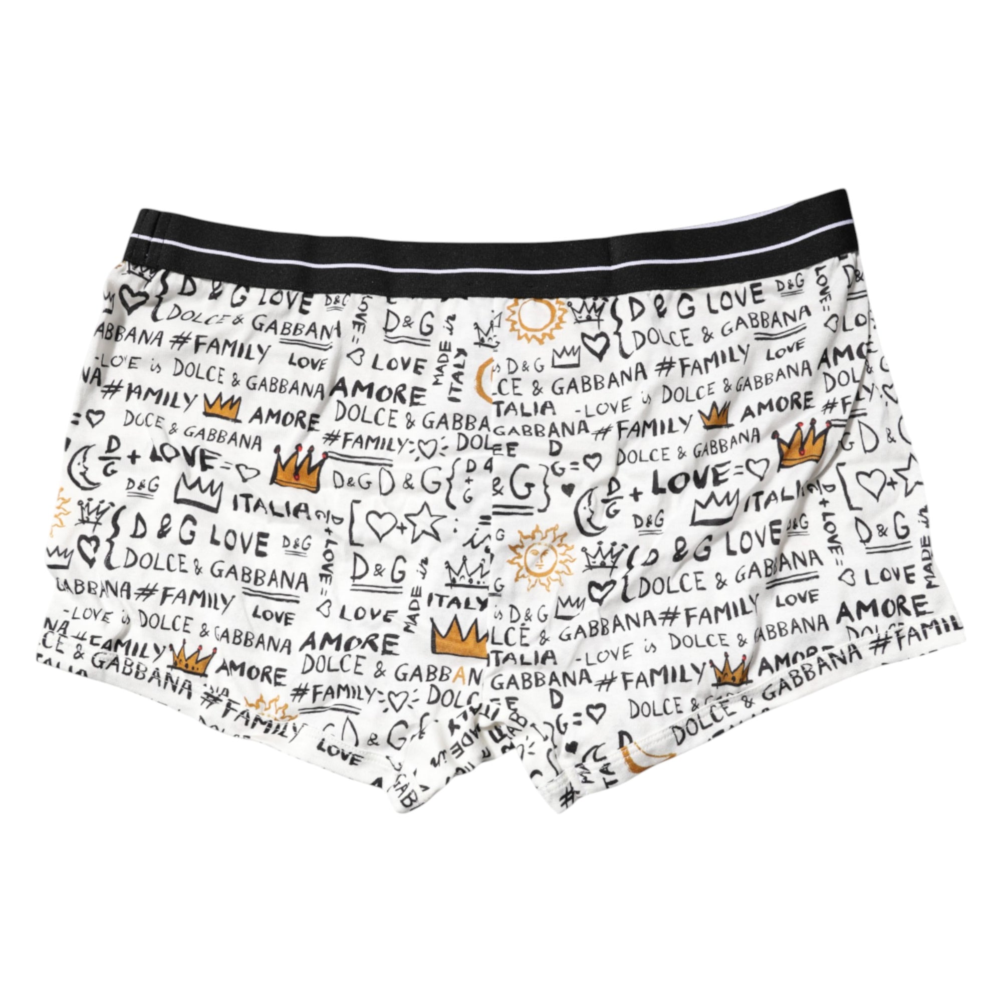 Boxer classique en coton imprimé blanc Dolce &amp; Gabbana