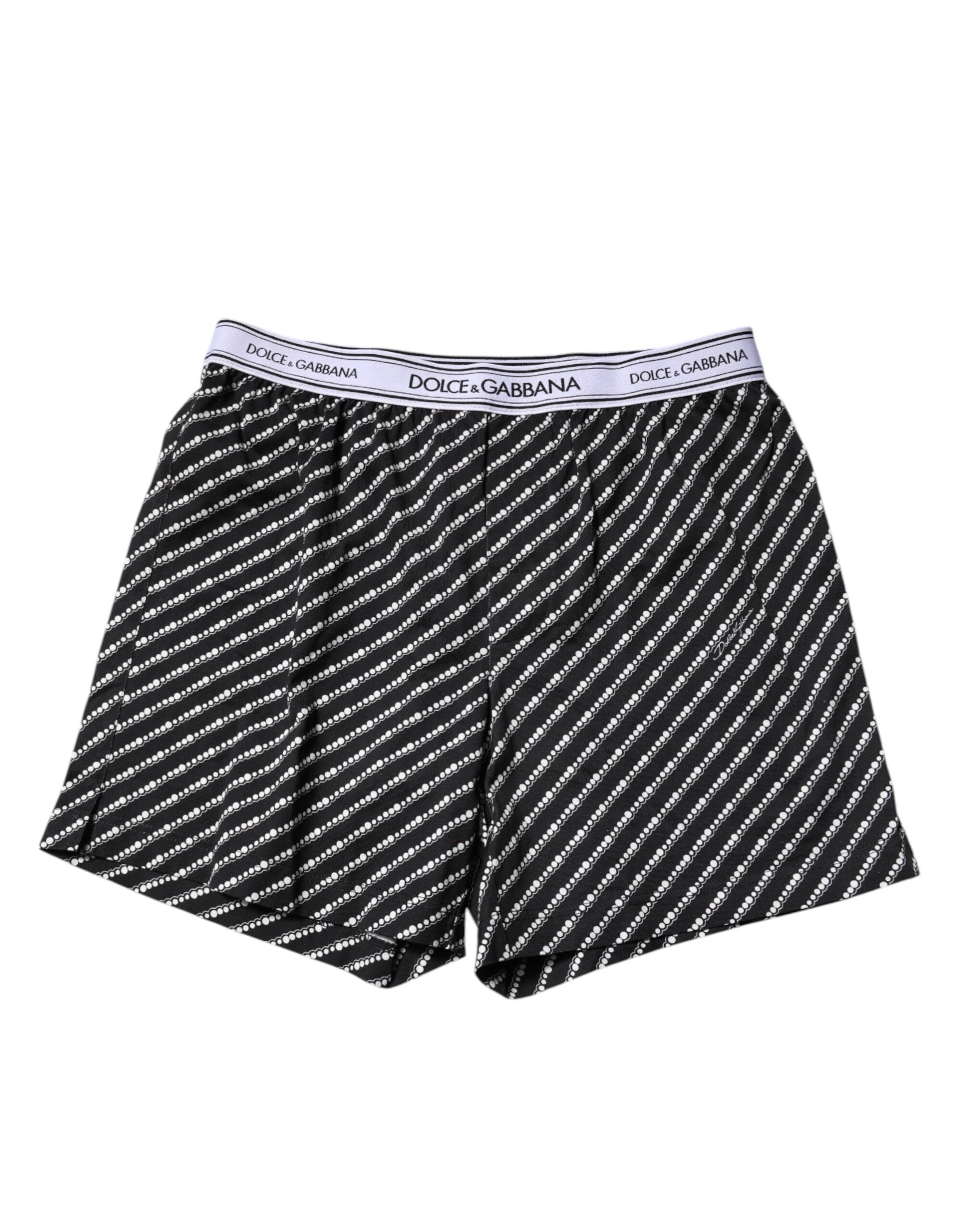 Boxer Dolce &amp; Gabbana en coton noir et blanc pour homme