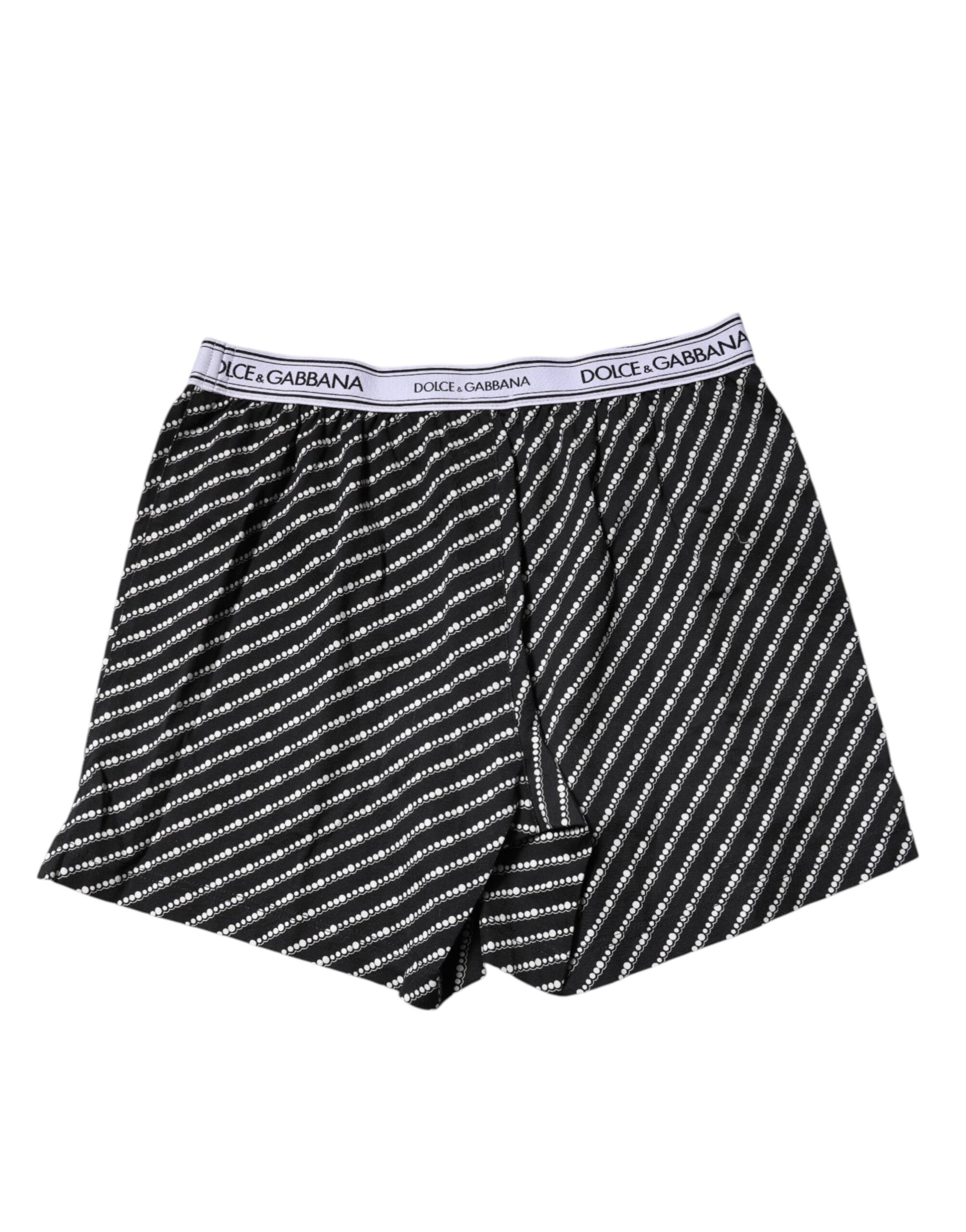 Boxer Dolce &amp; Gabbana en coton noir et blanc pour homme