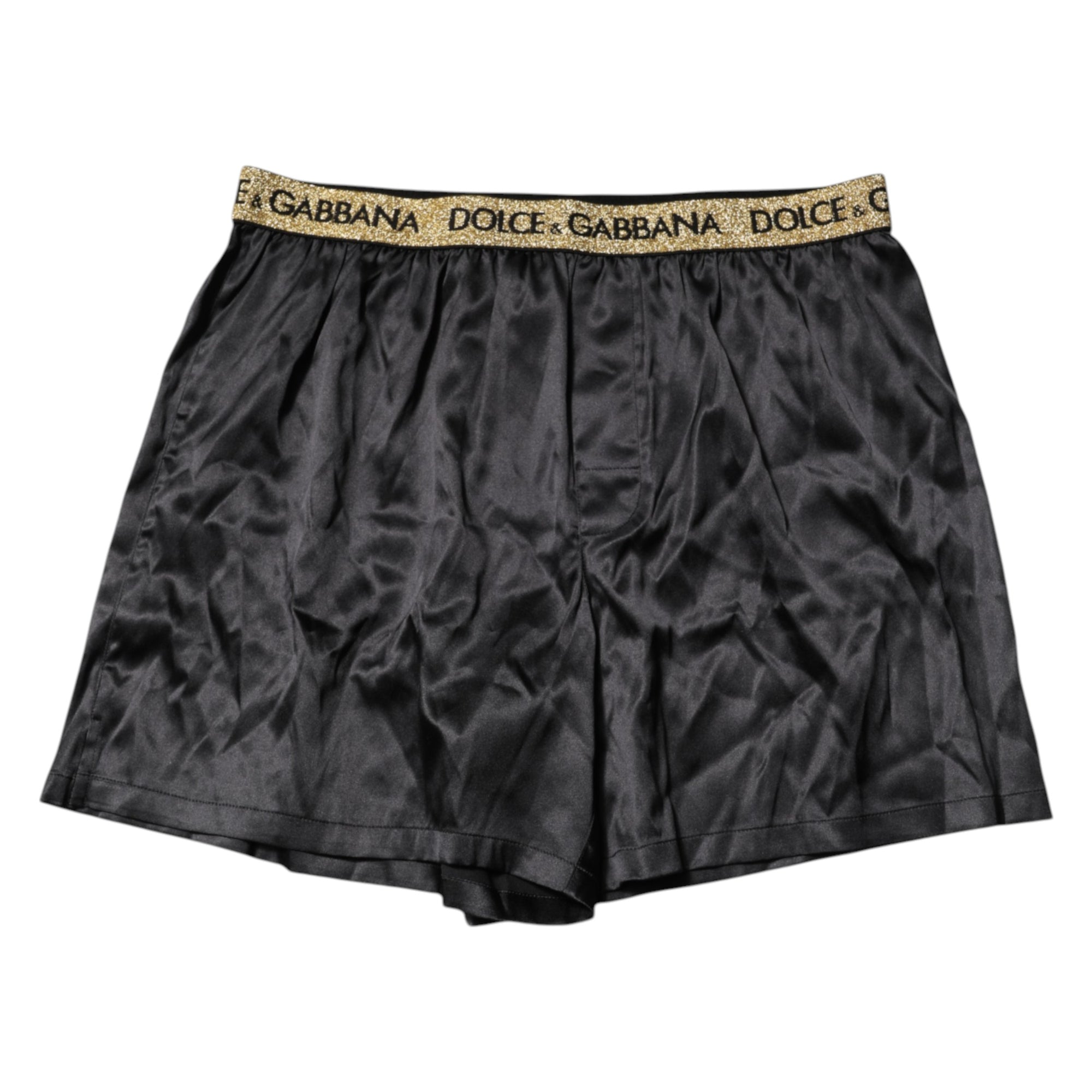 Boxer noir à taille régulière avec logo Dolce &amp; Gabbana