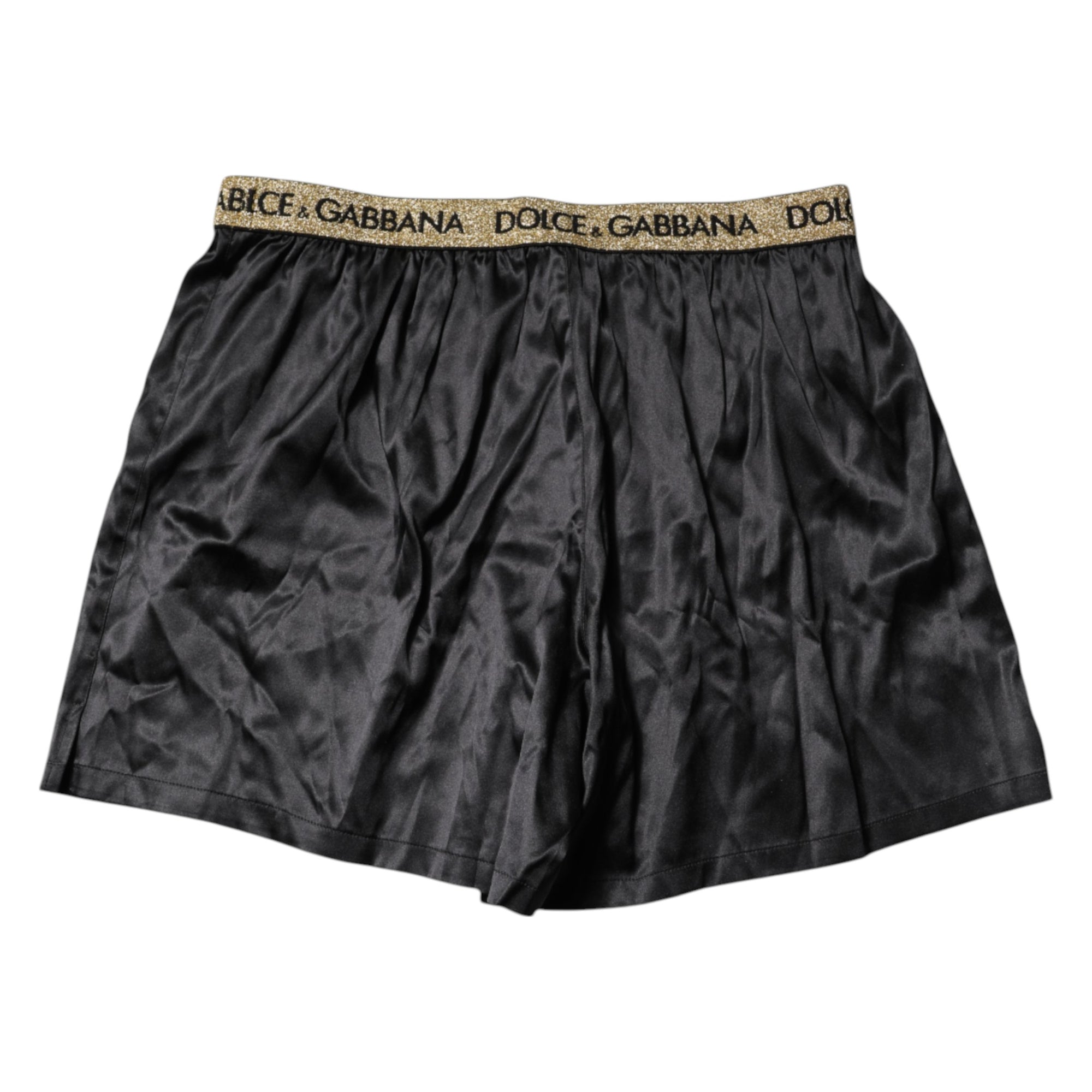 Boxer noir à taille régulière avec logo Dolce &amp; Gabbana