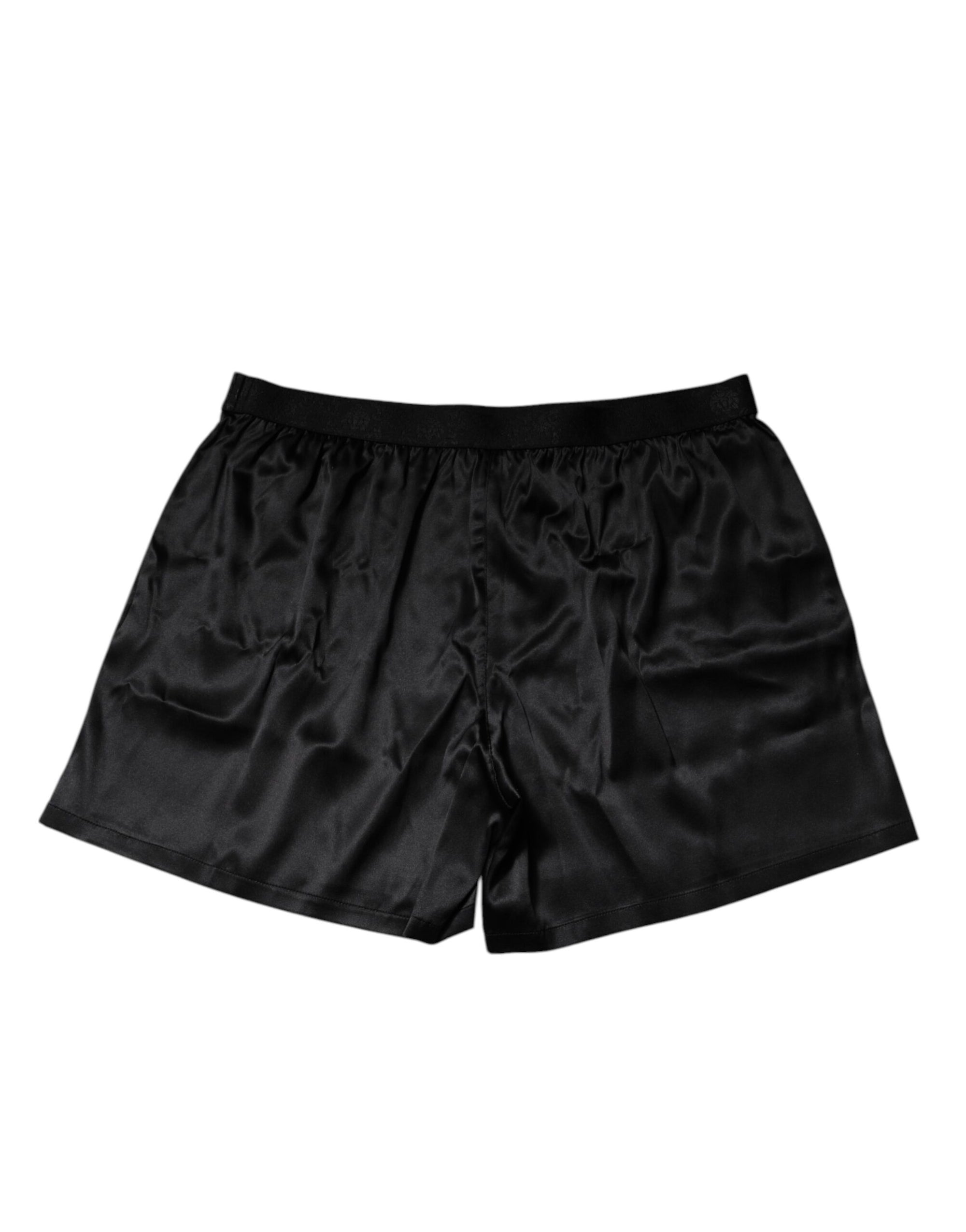Boxer en soie noire Dolce & Gabbana pour homme