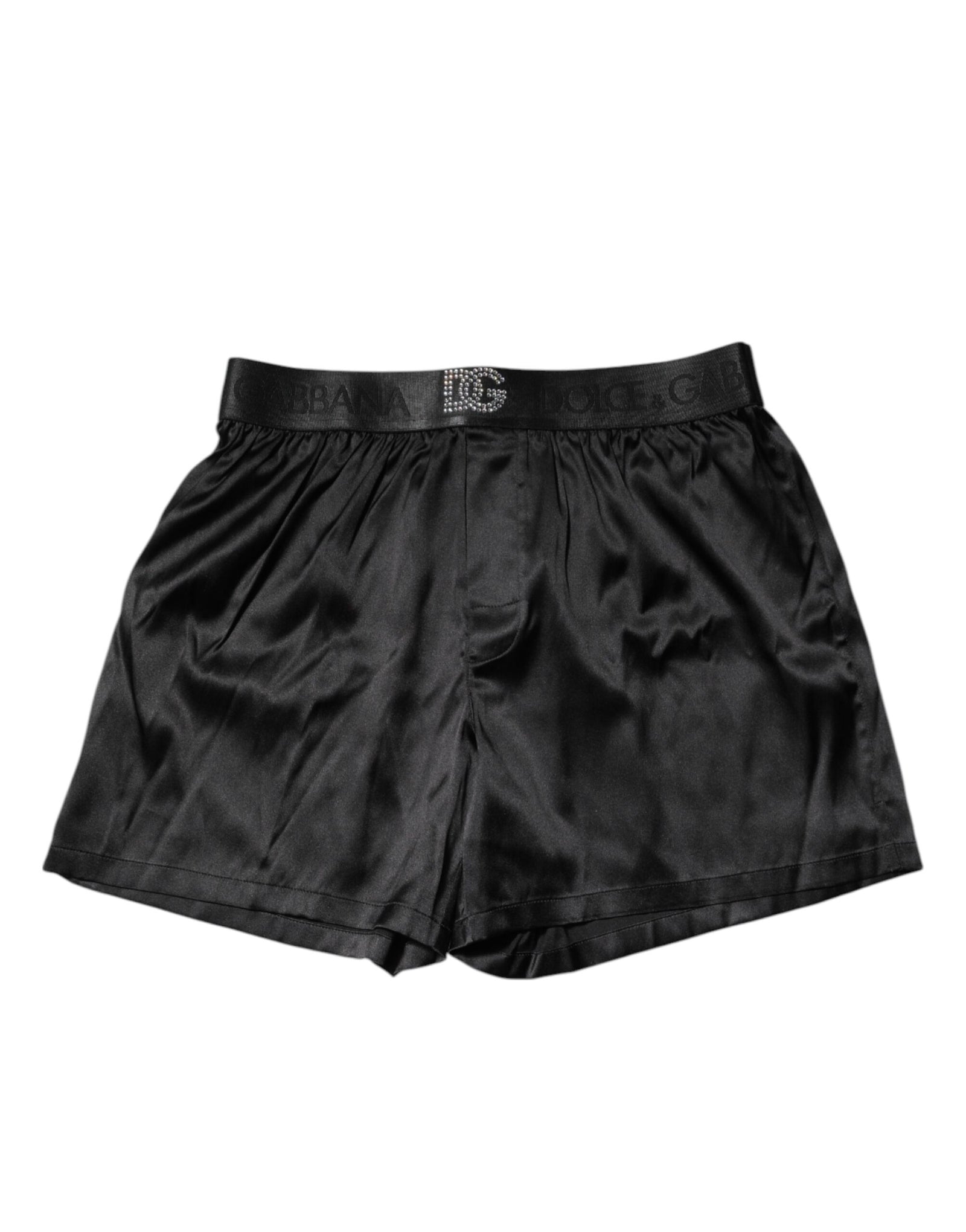 Boxer noir à taille régulière avec logo Dolce &amp; Gabbana