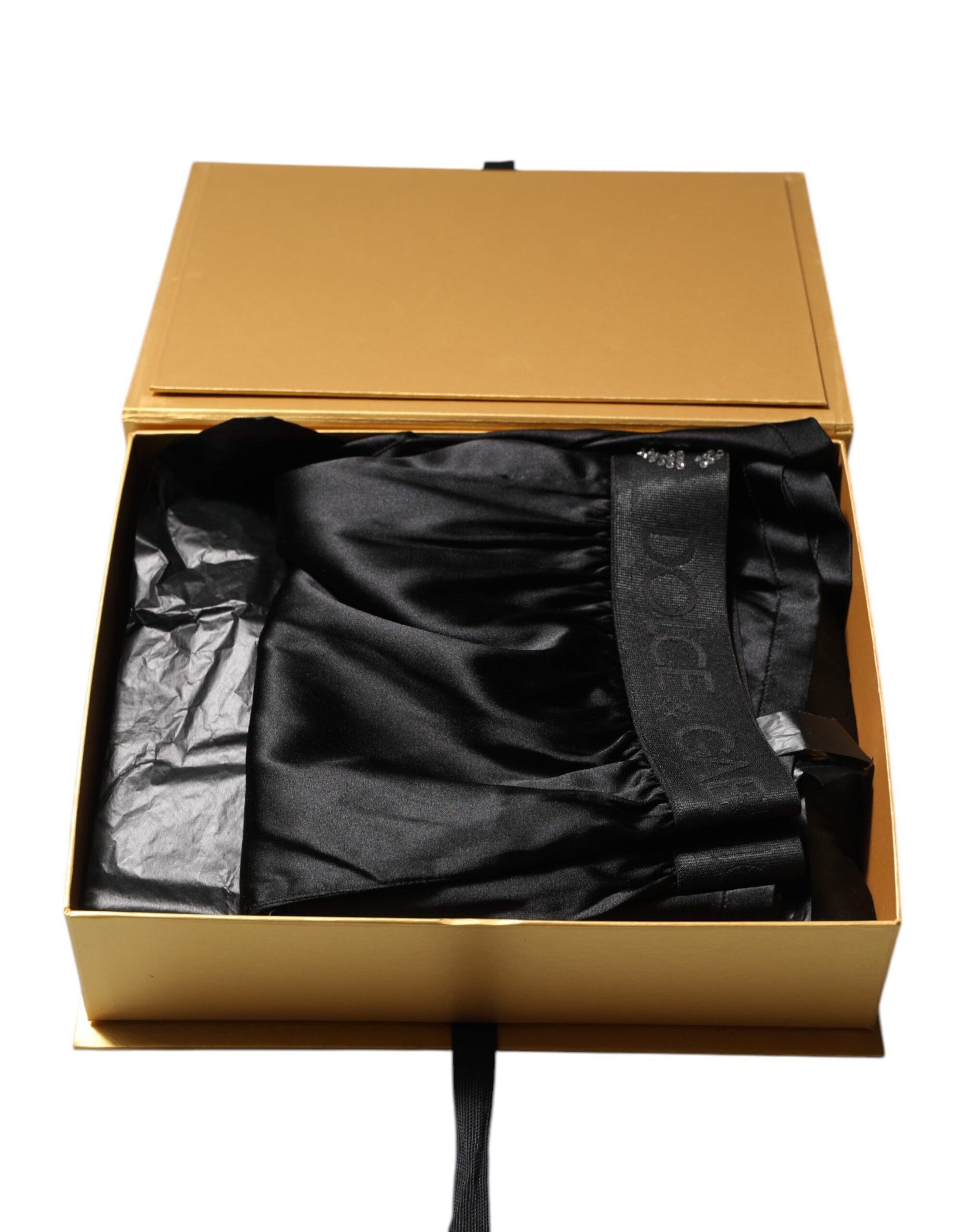 Boxer noir à taille régulière avec logo Dolce &amp; Gabbana