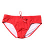 Maillot de bain slip de plage Dolce & Gabbana avec logo rouge pour homme