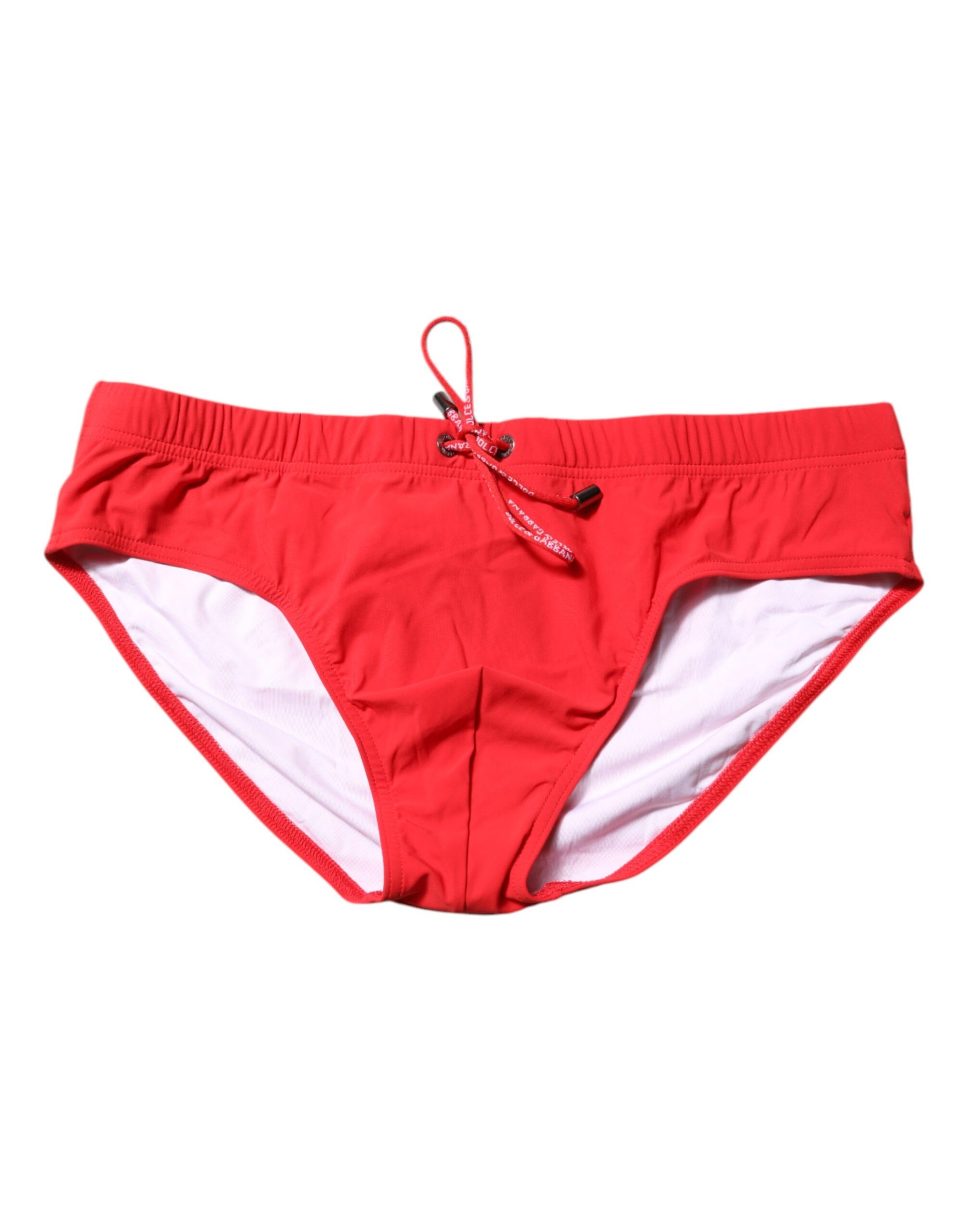 Maillot de bain slip de plage Dolce & Gabbana avec logo rouge pour homme