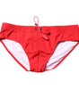 Maillot de bain slip de plage Dolce & Gabbana avec logo rouge pour homme