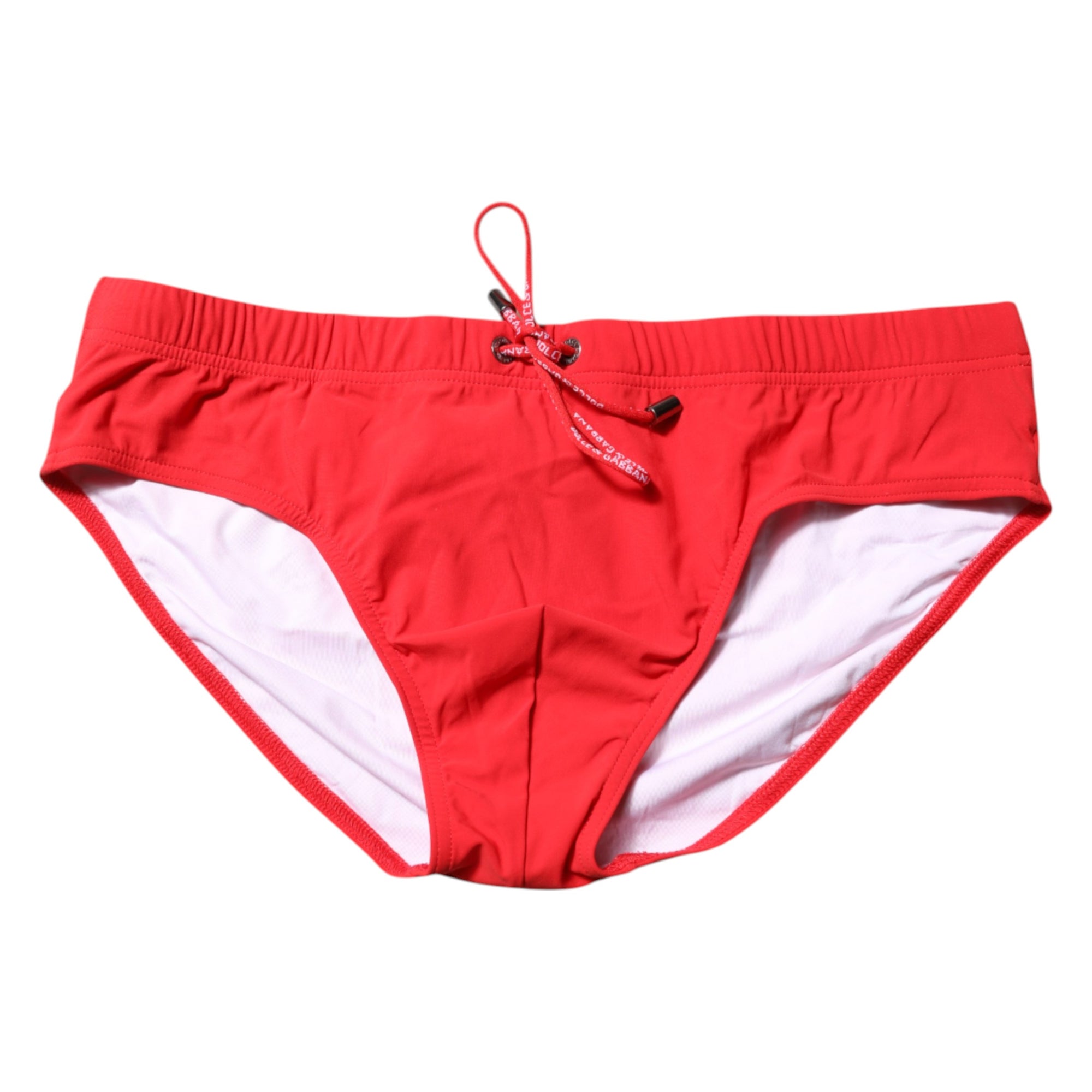 Maillot de bain slip de plage Dolce & Gabbana avec logo rouge pour homme