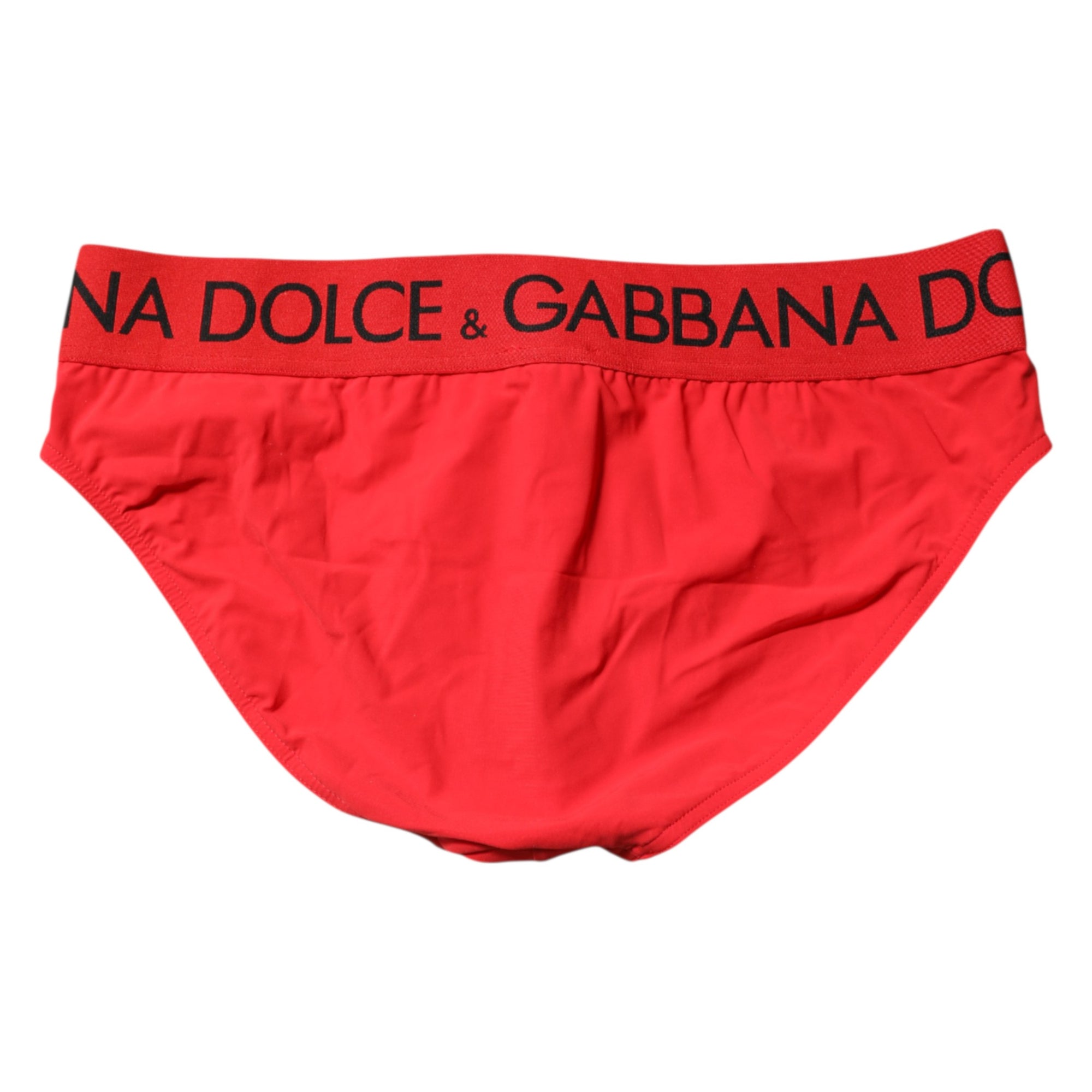 Maillot de bain slip de plage Dolce & Gabbana avec logo rouge pour homme