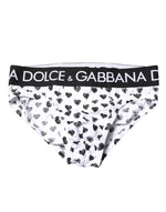 Sous-vêtement régulier imprimé cœur blanc Dolce &amp; Gabbana