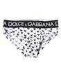 Sous-vêtement régulier imprimé cœur blanc Dolce &amp; Gabbana