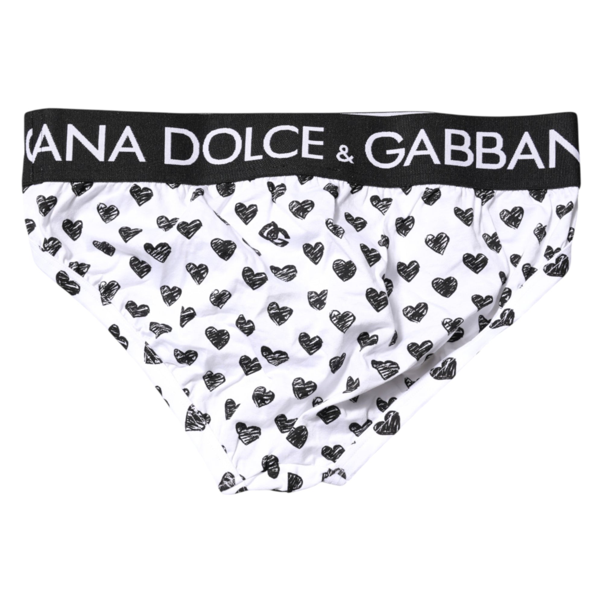 Sous-vêtement régulier imprimé cœur blanc Dolce &amp; Gabbana