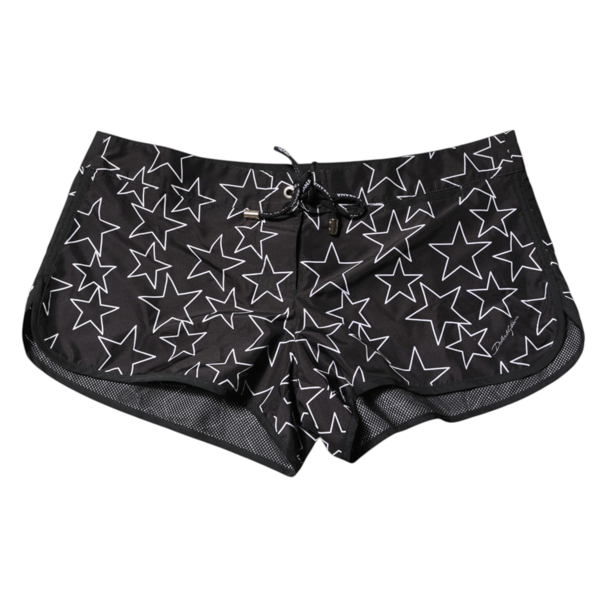 Maillot de bain short de plage imprimé étoiles noires Dolce &amp; Gabbana