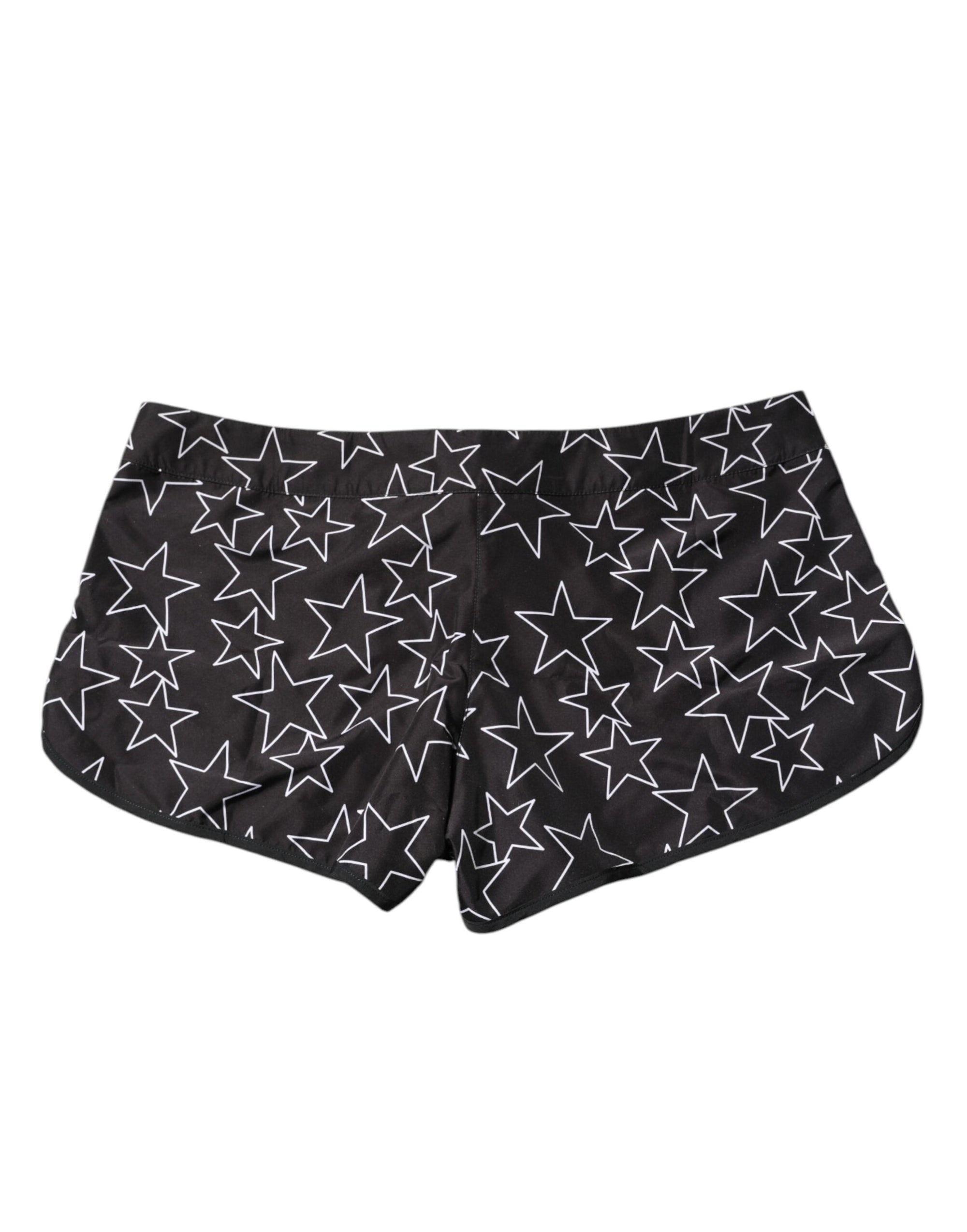Maillot de bain short de plage imprimé étoiles noires Dolce &amp; Gabbana