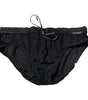 Maillot de bain slip de plage noir à cordon de serrage Dolce & Gabbana pour homme
