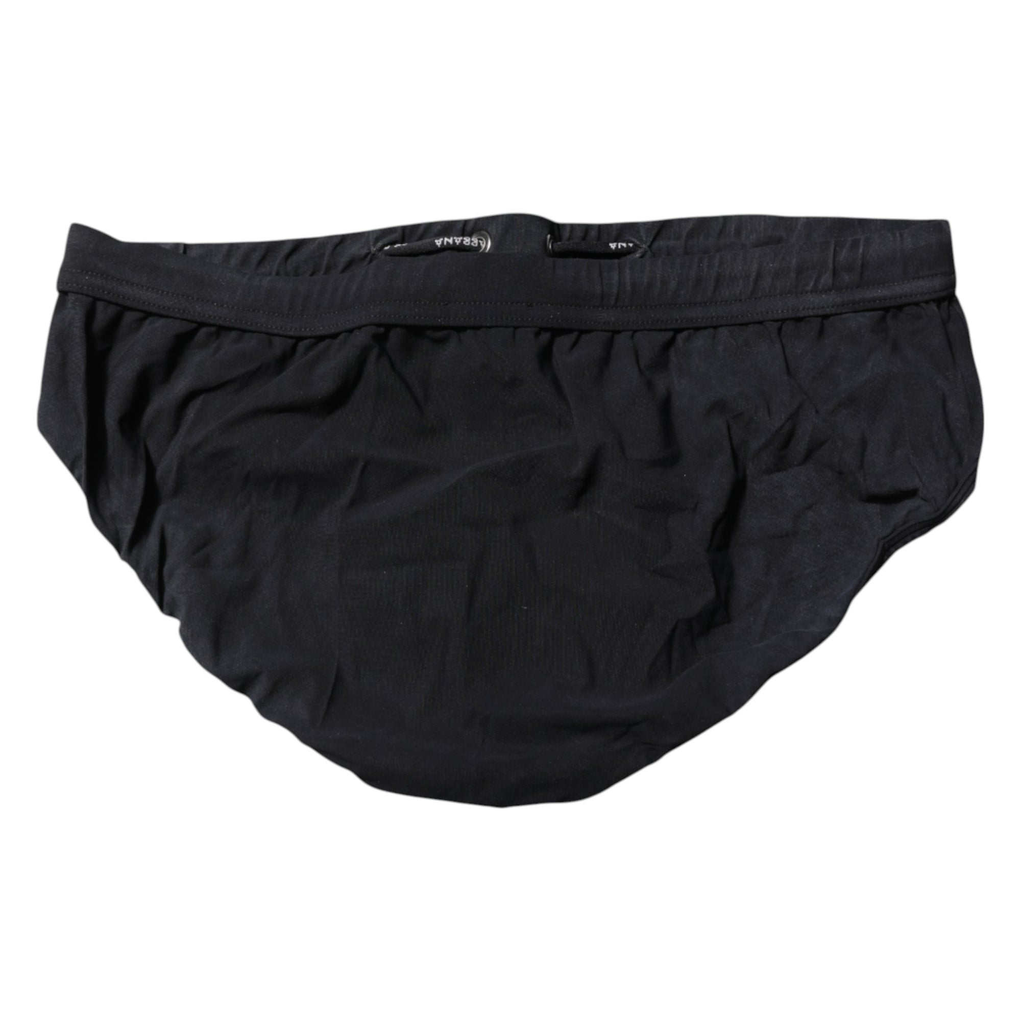 Maillot de bain slip de plage noir à cordon de serrage Dolce & Gabbana pour homme