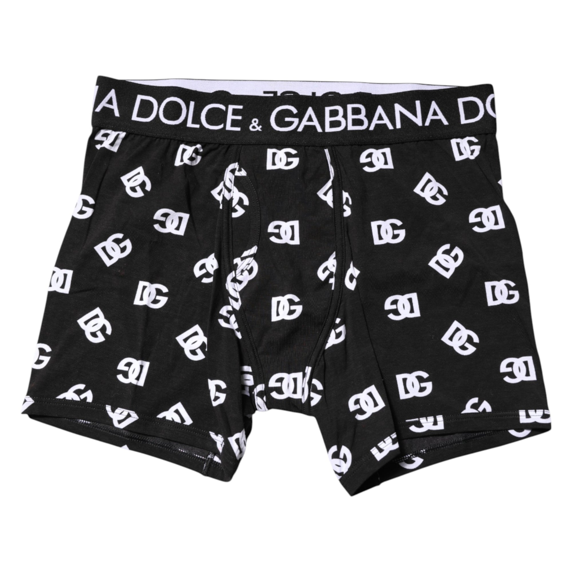 Boxer classique à taille avec logo noir Dolce &amp; Gabbana