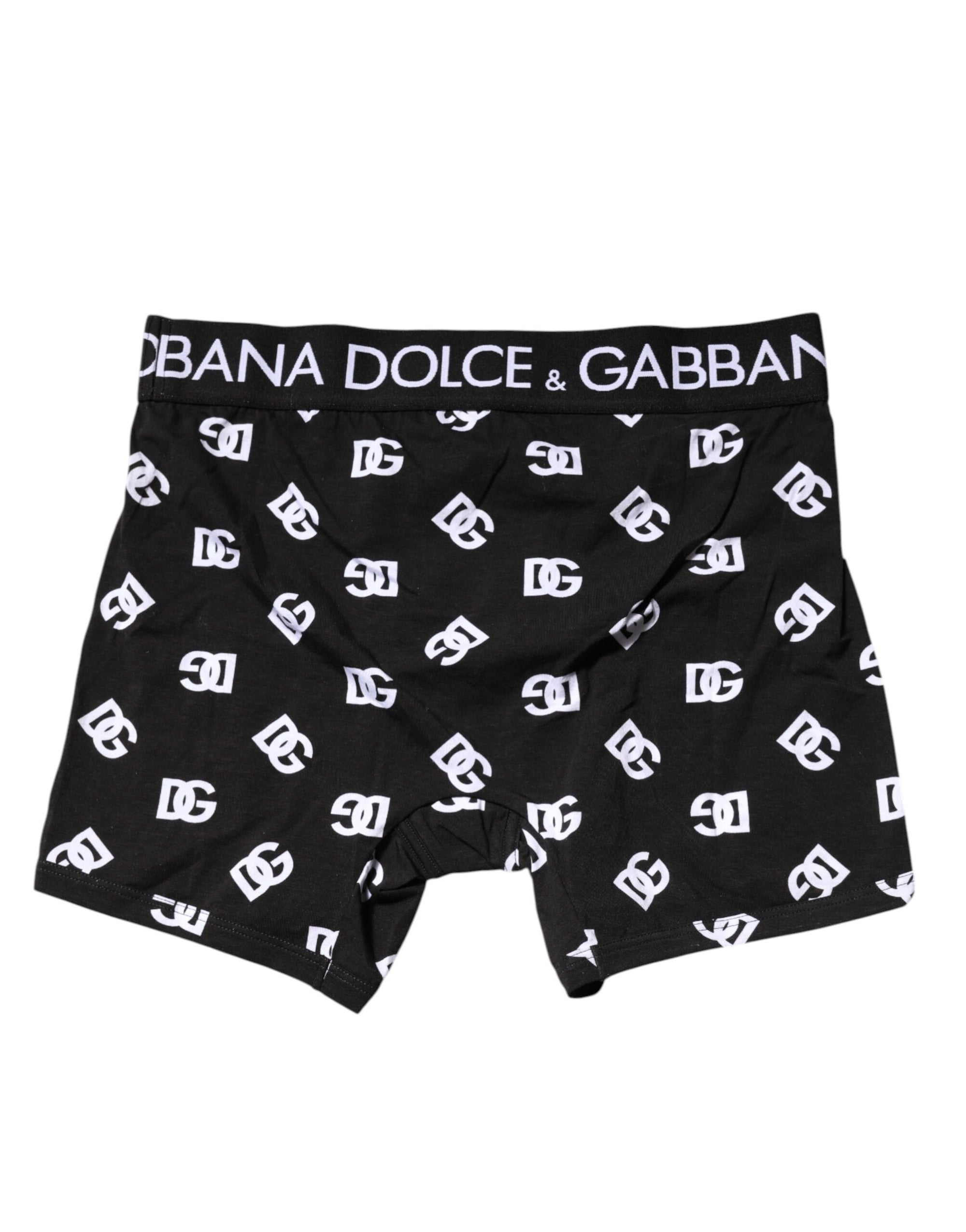 Boxer classique à taille avec logo noir Dolce &amp; Gabbana