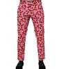 Dolce & Gabbana Pink Cherry Print Cotton Dress Pants