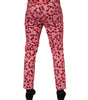 Dolce & Gabbana Pink Cherry Print Cotton Dress Pants
