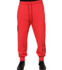 Dolce & Gabbana Red Cotton Men Jogger Sweatpants Pants