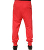 Dolce & Gabbana Red Cotton Men Jogger Sweatpants Pants