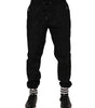 Dolce & Gabbana Black Cotton Logo Tape Men Jogger Pants