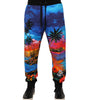 Dolce & Gabbana Blue Hawaiian Print Jogger Sweatpants Pants