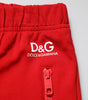Dolce & Gabbana Red Viscose Logo Jogger Men Sweatpants Pants