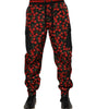Dolce & Gabbana Black Red Cherry Print Men Sweatpants Pants