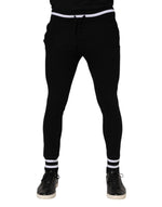 Dolce & Gabbana Black Wool Men Jogger Sweatpants Pants