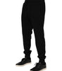 Dolce & Gabbana Black Cotton Crown Jogger Sweatpants Pants