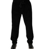 Dolce & Gabbana Black Cotton Men Jogger Sweatpants Pants