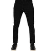 Dolce & Gabbana Black Viscose Drawstring Men Jogger Pants