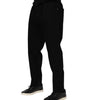 Dolce & Gabbana Black Cotton Logo Plaque Denim Jeans