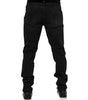 Dolce & Gabbana Black Cotton Logo Plaque Skinny Denim Jeans