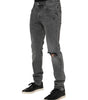 Dolce & Gabbana Gray Cotton Logo Plaque Denim Jeans