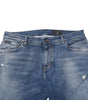 Dolce & Gabbana Blue Washed Cotton Logo Plaque Denim Jeans