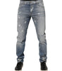 Dolce & Gabbana Blue Cotton Tattered Slim Fit Men Denim Jeans