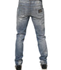 Dolce & Gabbana Blue Cotton Tattered Slim Fit Men Denim Jeans