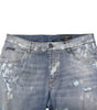 Dolce & Gabbana Blue Cotton Tattered Slim Fit Men Denim Jeans