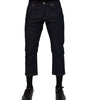 Dolce & Gabbana Dark Blue Cotton Logo Slim Fit Men Denim Jeans