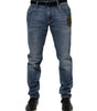 Dolce & Gabbana Blue Logo Embroidery Denim Jeans