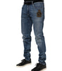 Dolce & Gabbana Blue Logo Embroidery Denim Jeans
