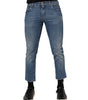Dolce & Gabbana Blue Cotton Logo Plaque Denim Jeans