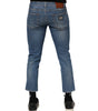 Dolce & Gabbana Blue Cotton Logo Plaque Denim Jeans