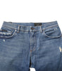 Dolce & Gabbana Blue Cotton Logo Plaque Denim Jeans